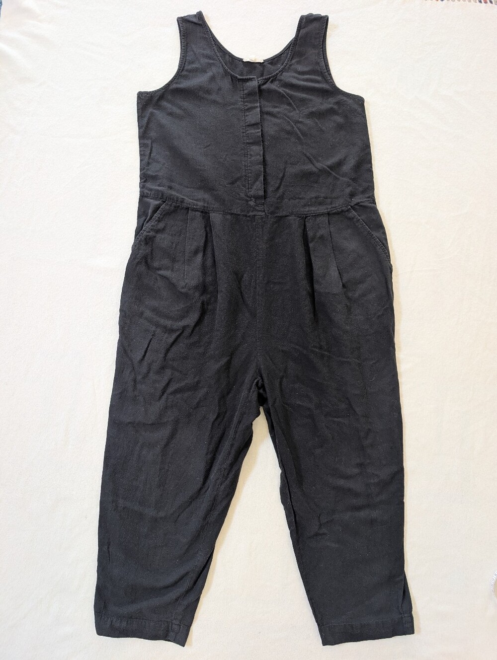 Eileen Fisher Organic Cotton Classic Black Sleeveless Jumpsuit